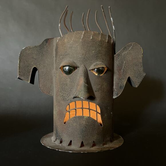 Handmade Halloween Candle Holder-Angry Tree, 7″Metal Sculpture,Spooky Decor - Picture 1 of 13